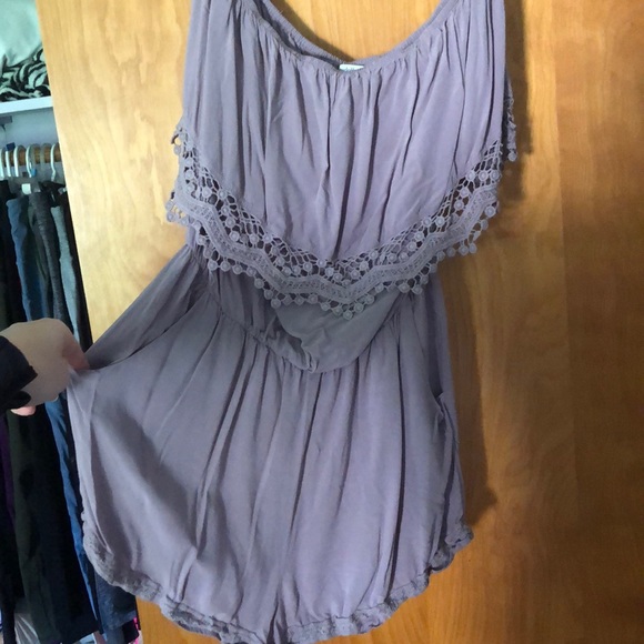 Purple romper WITH POCKETS - Picture 3 of 3